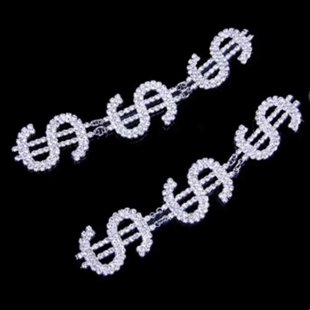 ⚜️[𝗡𝗪𝗧]⚜️$$$ Long Crystal Silver Earrings NEW - Picture 5 of 9